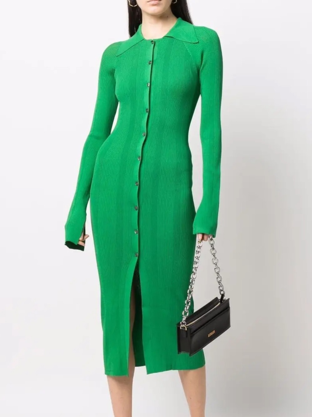 Remain Ribbed knit Green dress